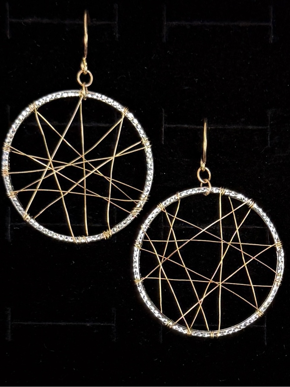 Elegant Goldtone and Silvertone Wire Hoop Pierced Earring